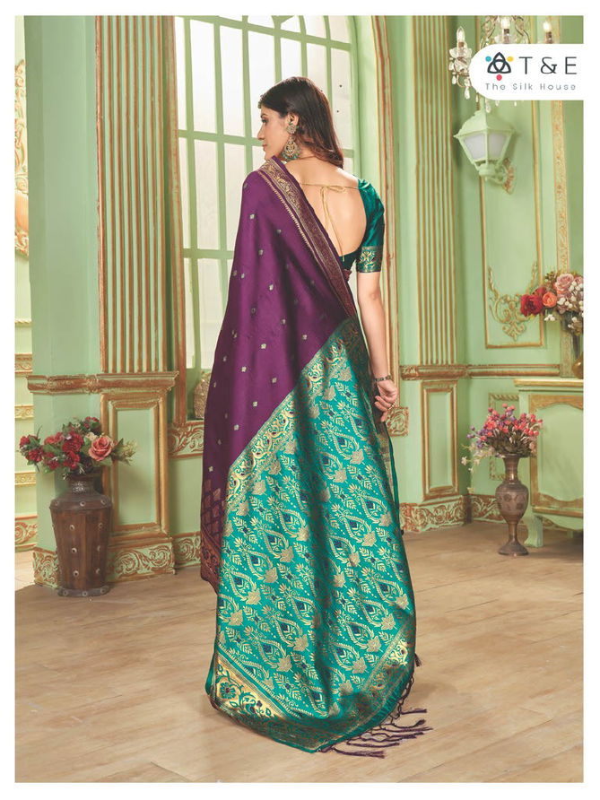 T And E Anika Silk Colors Party Wear Sarees Catalog